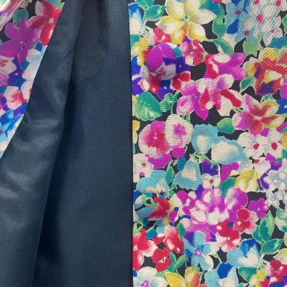 VINTAGE - Albert Nipon Floral Blazer 100% Silk,Size 14,Dry Clean - Picture 4 of 10
